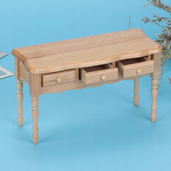 Holztischminiatur für Puppenhaus 1:12, dekoratives Modell