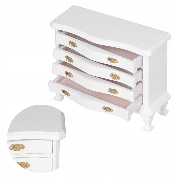 1:12 Miniatur-Schlafzimmerschrank aus Holz für Puppenhaus, realistische Details