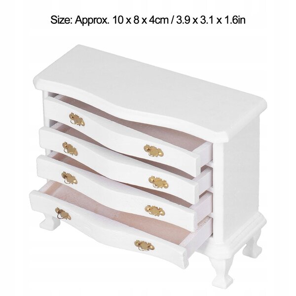 1:12 Miniatur-Schlafzimmerschrank aus Holz für Puppenhaus, realistische Details