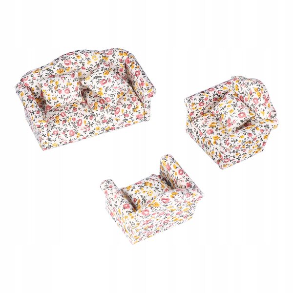 Domek dla lalek w skali 1/12 Miniaturowa Sofa Mini Sofa Krzesło Meble 7B