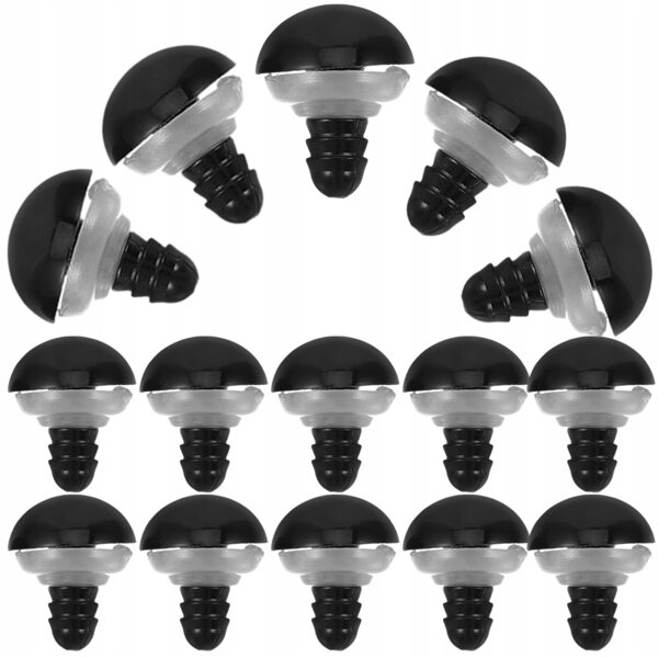 100 schwarze Kunststoffaugen 15 mm für Puppen und DIY-Dekorationen