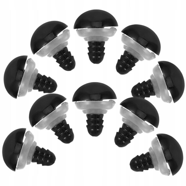 100 schwarze Kunststoffaugen 15 mm für Puppen und DIY-Dekorationen