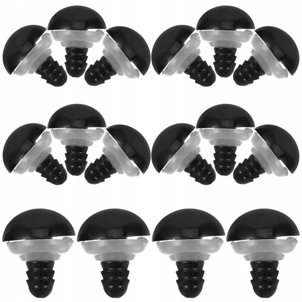 100 schwarze Kunststoffaugen 15 mm für Puppen und DIY-Dekorationen