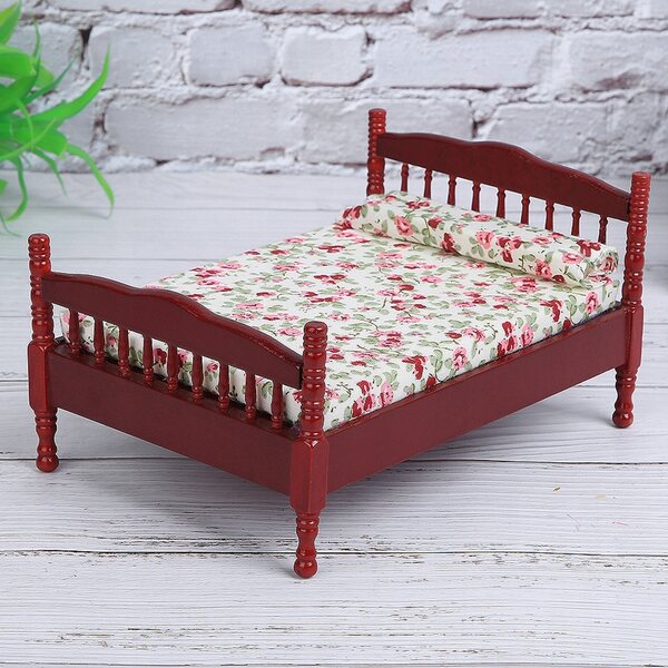 Miniatura 1:12 Letto per Bambole Camera da Letto Accessori Decorativi