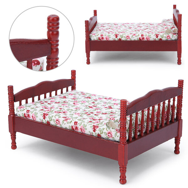 Miniatura 1:12 Letto per Bambole Camera da Letto Accessori Decorativi