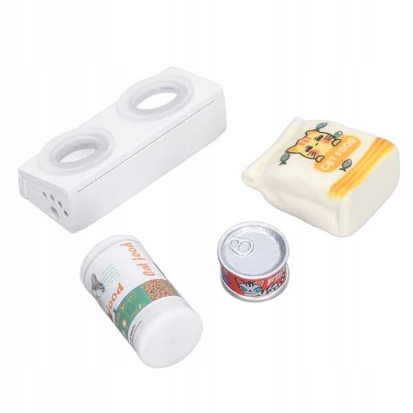 Miniatura ciotola per cibo gatto realistica per casa delle bambole 1:12