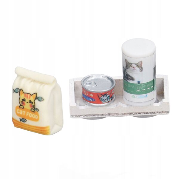 Miniatura ciotola per cibo gatto realistica per casa delle bambole 1:12