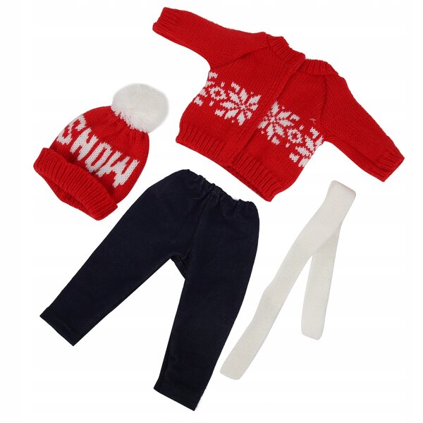 Weihnachtskleidung für 43-cm-Puppen mit wasserdichten Pullovern, Hosen und Mützen