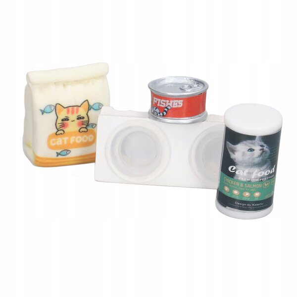 Miniatura realistica ciotola con cibo per gatti per casa delle bambole 1/12