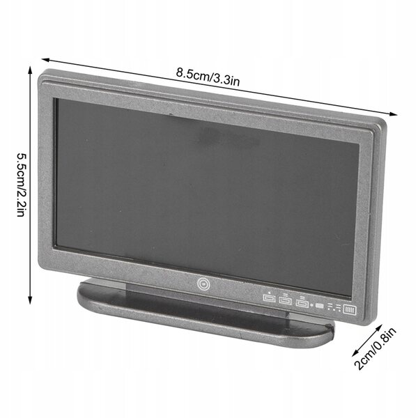 Miniatura televisore LCD 1:12 per casa delle bambole, accessorio moderno e dettagliato