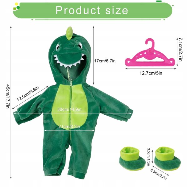 Kleidung für 35–45 cm große Puppen, Stoffbodys und Socken, Spielzeugzubehör