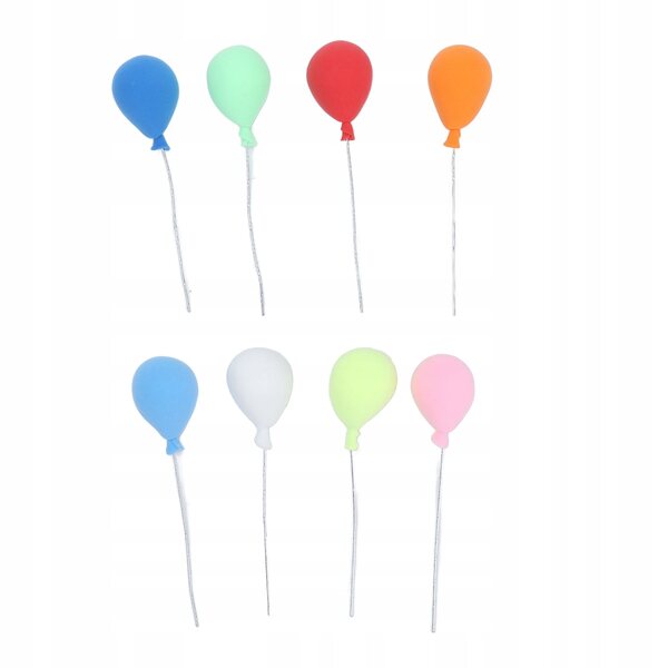 8 Miniaturballons 1:12 aus farbigem Schaumstoff für das Puppenhaus