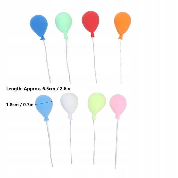 8 Miniaturballons 1:12 aus farbigem Schaumstoff für das Puppenhaus