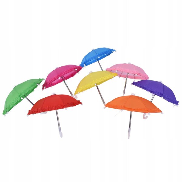 Set 8 Mini Ombrelli per Bambole Colorati Accessori Decorativi di Alta Qualità