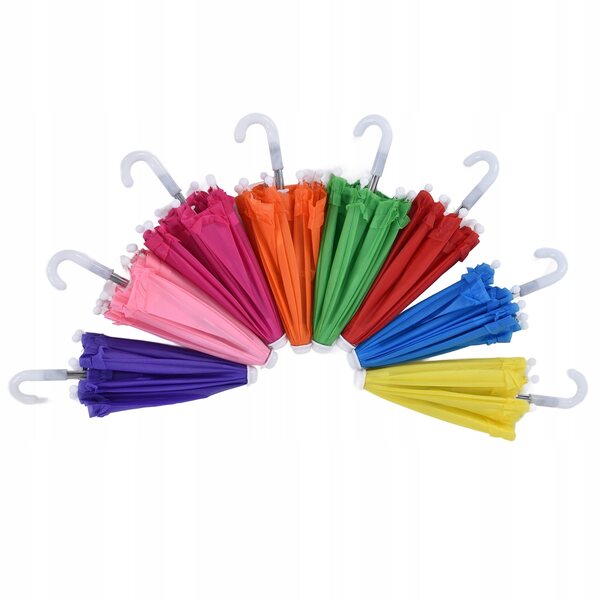 Set 8 Mini Ombrelli per Bambole Colorati Accessori Decorativi di Alta Qualità