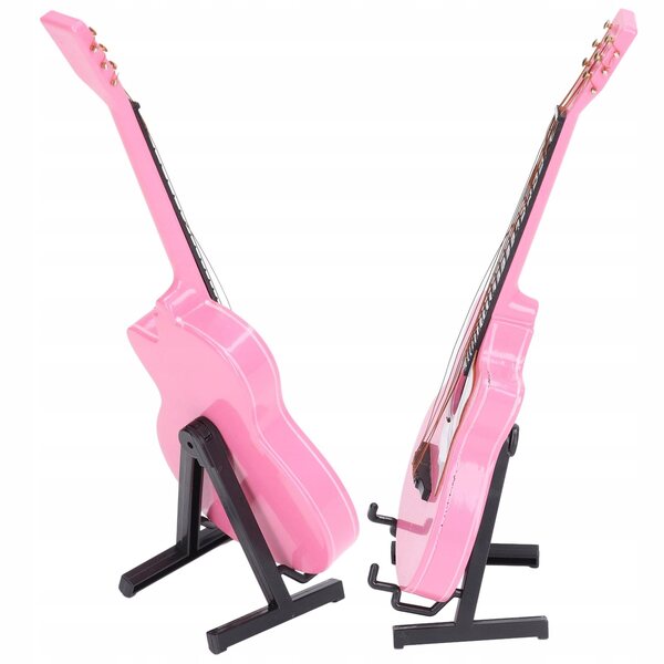 Rosafarbenes Gitarrenmodell aus Buchenholz mit präziser Konstruktion, perfekt zur Dekoration