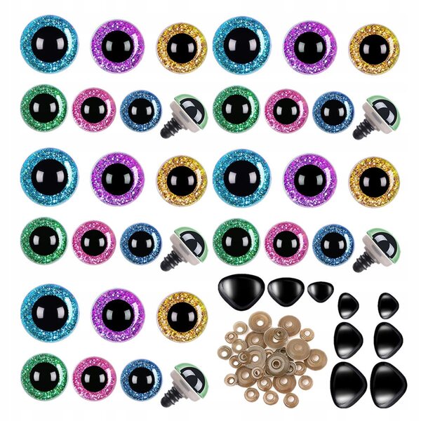 Sicheres Augen- und Nasenset aus Kunststoff für Puppen und kreative DIY-Spiele