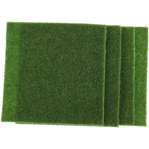 Set 4 Mini Piante Artificiali PVC 15x15 cm Decorazioni Giardino e Micro Paesaggi