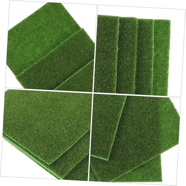 Set 4 Mini Piante Artificiali PVC 15x15 cm Decorazioni Giardino e Micro Paesaggi