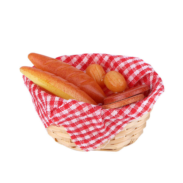 Miniatura pane con cestino per casa delle bambole scala 1:12, accessorio cucina