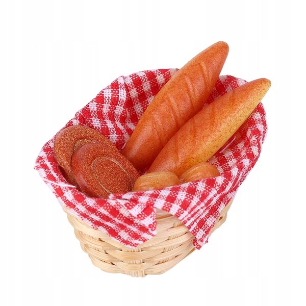 Miniatura pane con cestino per casa delle bambole scala 1:12, accessorio cucina