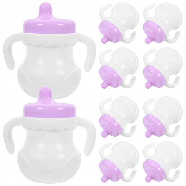 10 widerstandsfähige Plastikflaschen für Puppen, Rollenspielzubehör