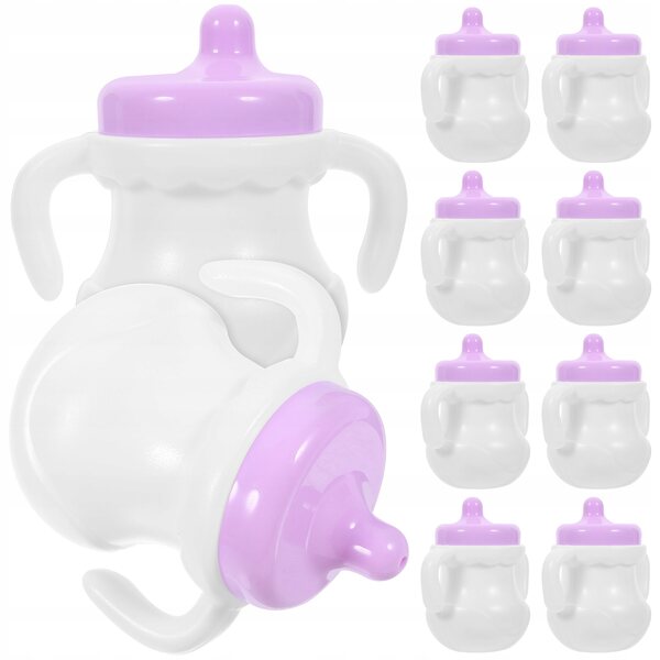 10 widerstandsfähige Plastikflaschen für Puppen, Rollenspielzubehör