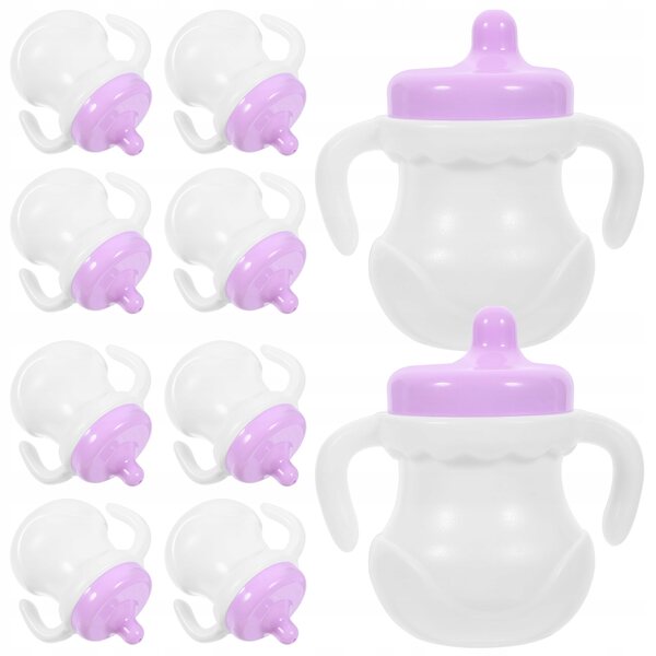 10 widerstandsfähige Plastikflaschen für Puppen, Rollenspielzubehör