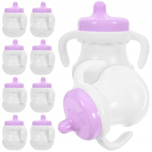 10 widerstandsfähige Plastikflaschen für Puppen, Rollenspielzubehör