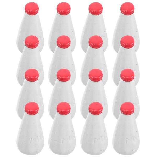 50 rote Mini-Milchflaschen für Puppenhausszenen aus Kunststoff