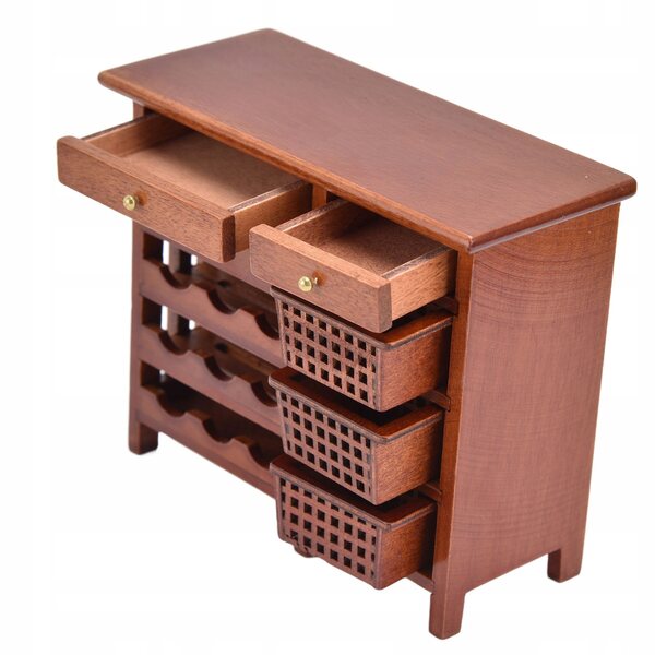 1:12 Doll House Mini Wine Cabinet Znakomity model mebli do lalek dla S0