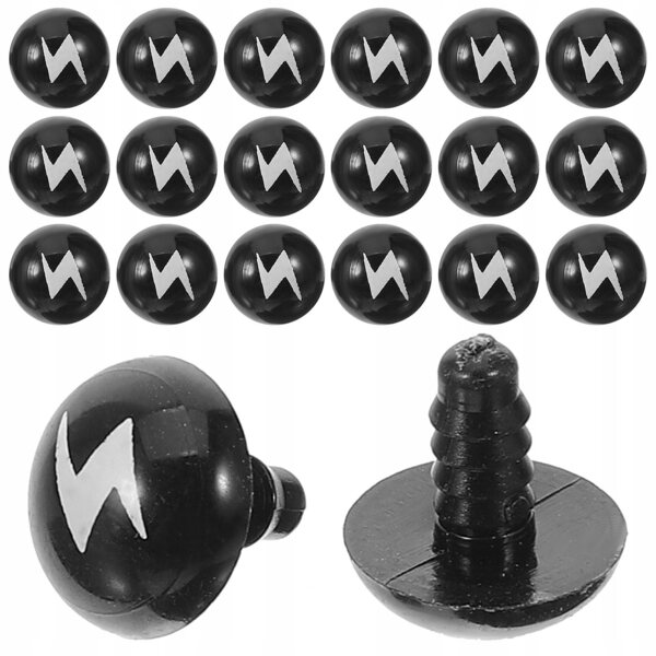 100 widerstandsfähige schwarze Kunststoffaugen für Puppenkreationen und Dekorationen