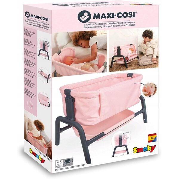 Letto per bambole con regolazione altezza e ripiano porta accessori dai 3 anni