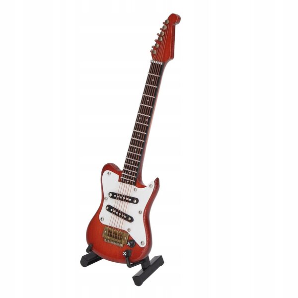 Miniatura chitarra in legno per bambole, leggera e dal design raffinato