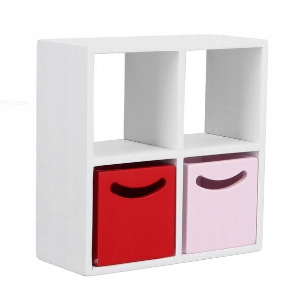 1:12 Puppenhausmöbel mit 4 Regalen und 2 kleinen modernen Schubladen