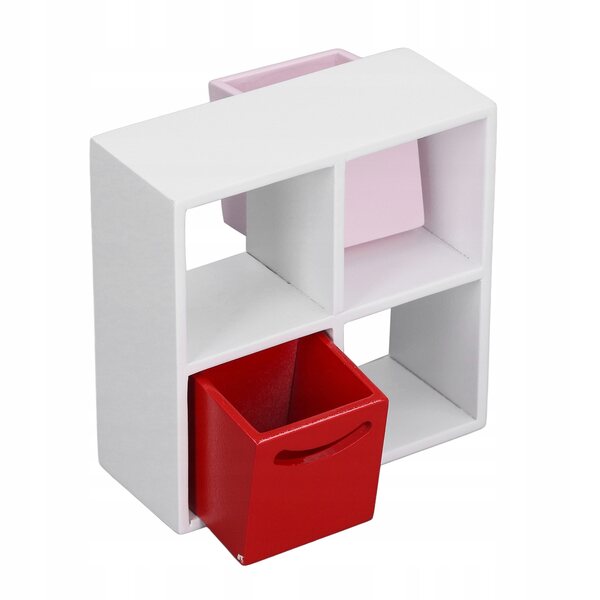 1:12 Puppenhausmöbel mit 4 Regalen und 2 kleinen modernen Schubladen