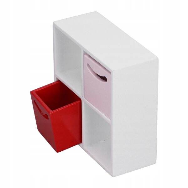 1:12 Puppenhausmöbel mit 4 Regalen und 2 kleinen modernen Schubladen