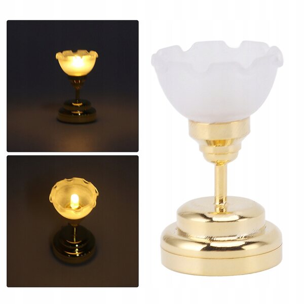 Blumenförmige Lampe mit LED für Puppenhaus im Maßstab 1:12