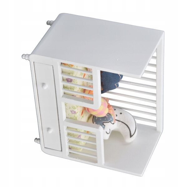 Letto in Legno Miniatura 1:12 per Bambole con 4 Cuscini Realistici