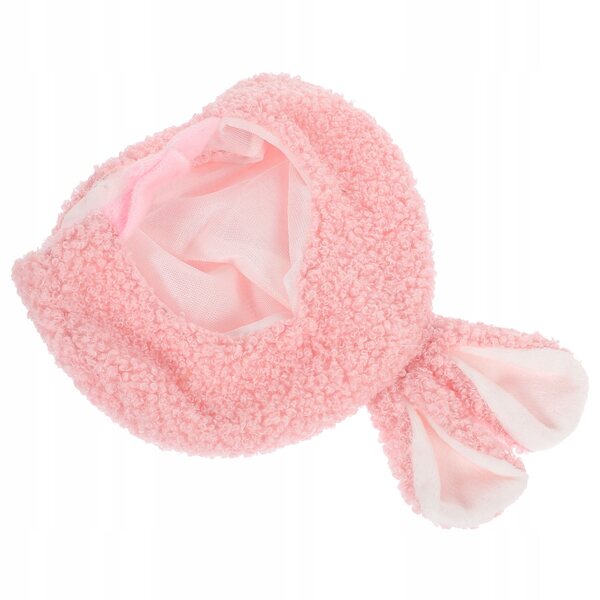 Mini cappello peluche per bambole in cotone morbido, accessorio decorativo rosa