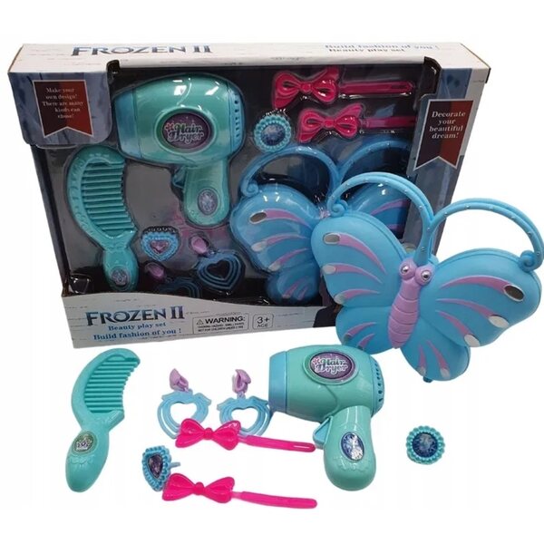 Beauty-Set für Mädchen mit Haartrockner und bunten Clips