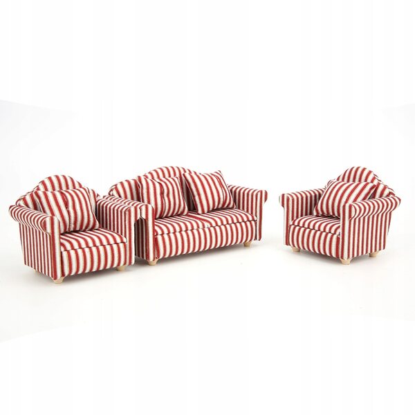 Mini Sofa Set 1:12 Puppenhaus Dekoration Orange Rot Gold