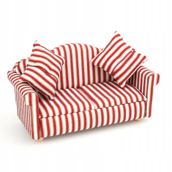 Mini Sofa Set 1:12 Puppenhaus Dekoration Orange Rot Gold