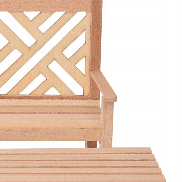 Puppenhaus-Miniaturmöbel-Set 1:12 Tisch, Stuhl und Hocker aus Holz