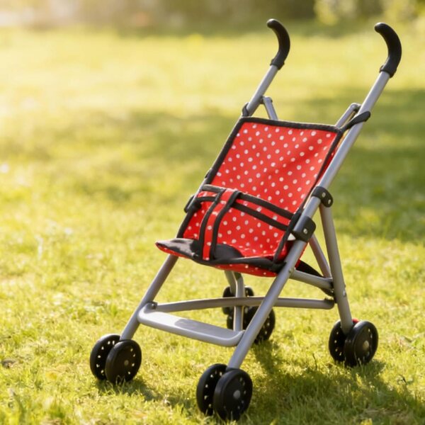 Sharplace Zusammenklappbarer Spielzeug-Kinderwagen für Puppen, leicht und realistisch, 23 x 35 x 49 cm
