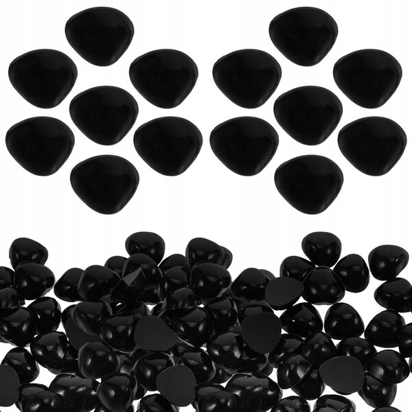 100 Stück Plastiknasen für selbstgemachte Puppen und Puppen, schwarz, 0,8 x 0,7 x 0,4 cm