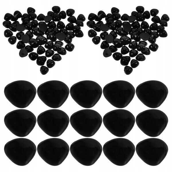 100 Stück Plastiknasen für selbstgemachte Puppen und Puppen, schwarz, 0,8 x 0,7 x 0,4 cm