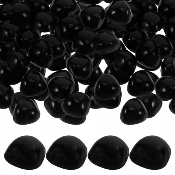 100 Stück Plastiknasen für selbstgemachte Puppen und Puppen, schwarz, 0,8 x 0,7 x 0,4 cm