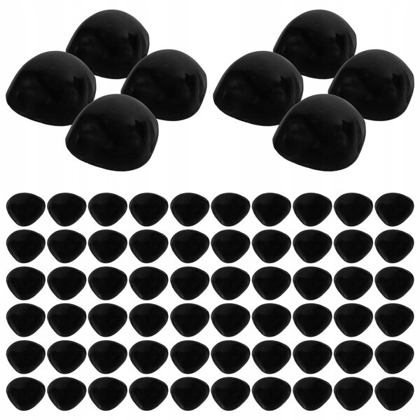 100 Stück Plastiknasen für selbstgemachte Puppen und Puppen, schwarz, 0,8 x 0,7 x 0,4 cm