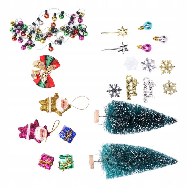 Miniatura Albero di Natale per Casa delle Bambole DIY con Accessori Colorati